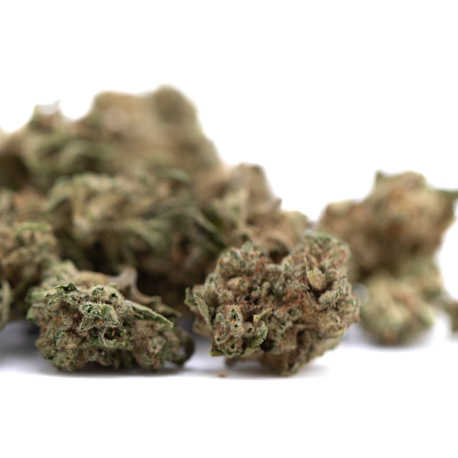 Durban Poison pure sativa THCa flower smalls with green leaves