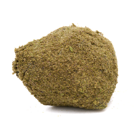 Moon rock-shaped kief chunk from Gorilla Glue CBD Moon Rocks product