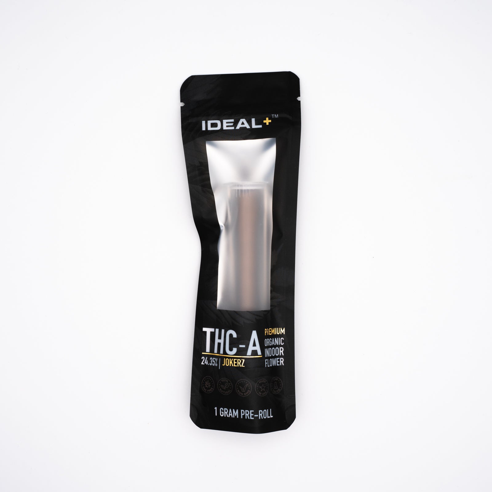 Black packaging of JokerZ 24% THCA Pre-Rolls for a premium cannabis experience
