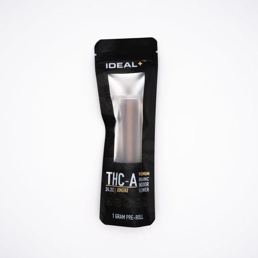 Black packaging of JokerZ 24% THCA Pre-Rolls for a premium cannabis experience