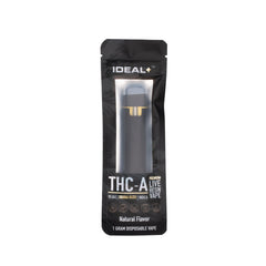Black disposable vape device in packaging labeled IDEAL THC-A Obama Kush 95.84% THCa