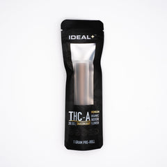 Black packet of IDEAL+ THC-A Pre-Roll Concentrate for Sauerkraut THCA 29% Pre-Rolls