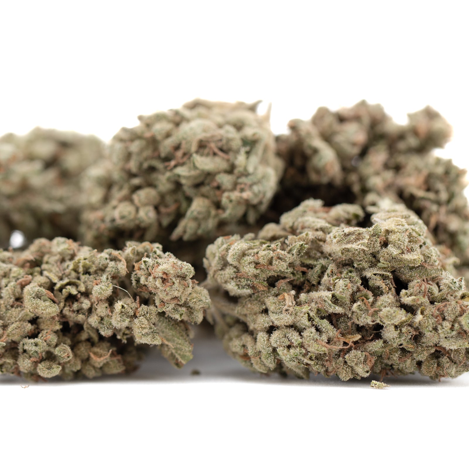 Premium Face Fat THCa hemp flower buds, dense trichome-covered greens