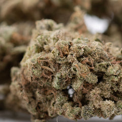 Premium Sour Apple THCa Flower: Dense trichomes, earthy tones