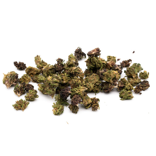 Dried Ultra Pink CBD Flower buds in green and brown, perfect for wholesale purchases
