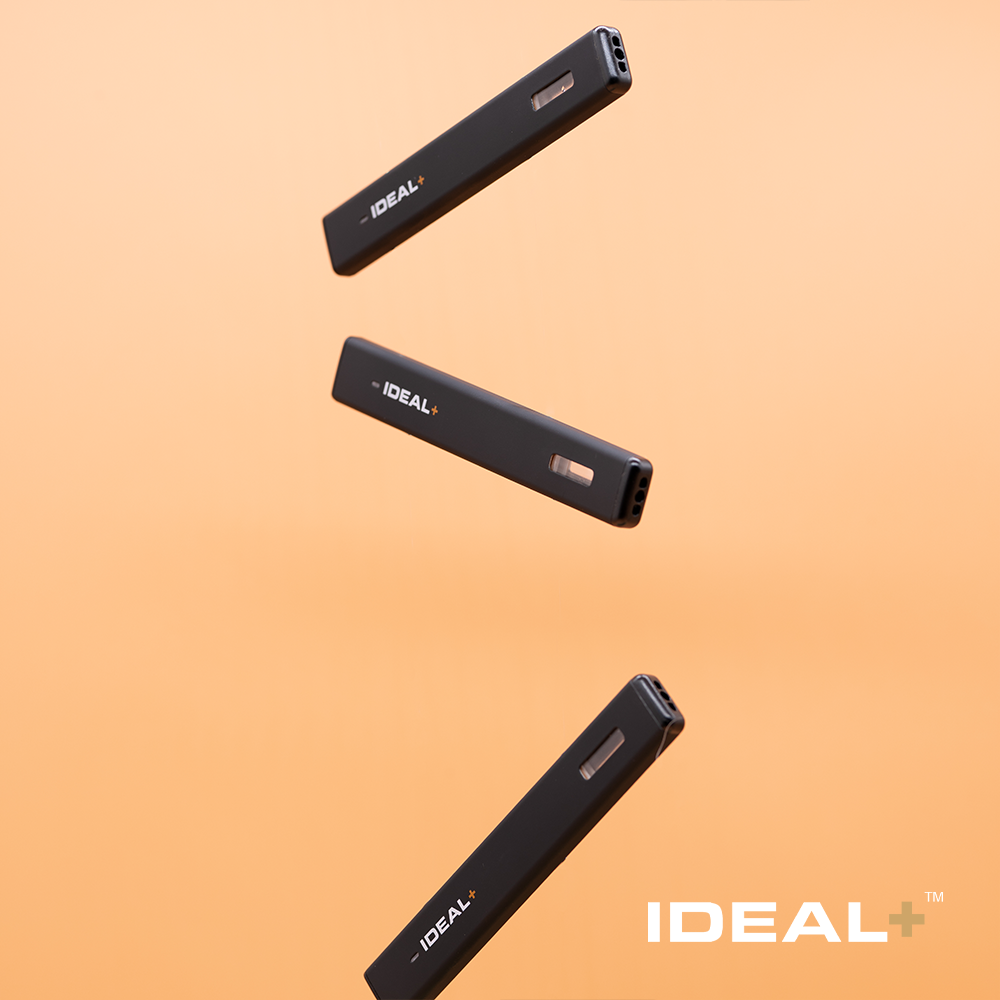 Black disposable Bubba Kush vape devices floating at various angles