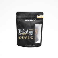 Black resealable pouch of JokerZ THCA flower for a well-rounded experience and captivating aroma