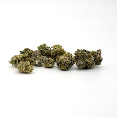 Dried Obama Kush THCA flower buds with dense olive-green coloring for cerebral stimulation
