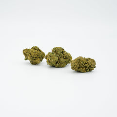 Three dense green Sour RNA Delta-8 Flower buds showcasing high-quality Delta-8 THC