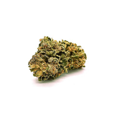 Dense Sour RNA Delta-8 Flower bud with vibrant green and golden hues