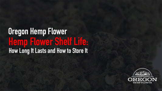 Hemp flower beside a storage jar