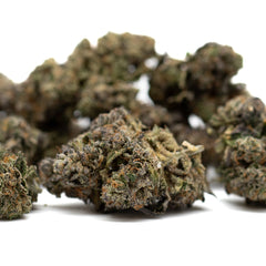Pile of dried cannabis buds from Dark Jokerz Indoor THCa Flower featuring White Runtz and Δ9-THC