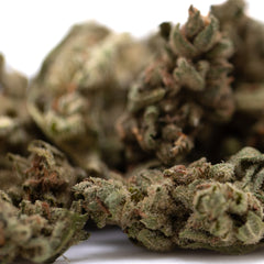 Premium Face Fat THCa flower smalls for medical patients, dense green bud with trichomes