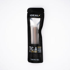 Black and white IDEAL+ pre-roll container with TIC-A branding for Super Sonic THCA Pre-Rolls